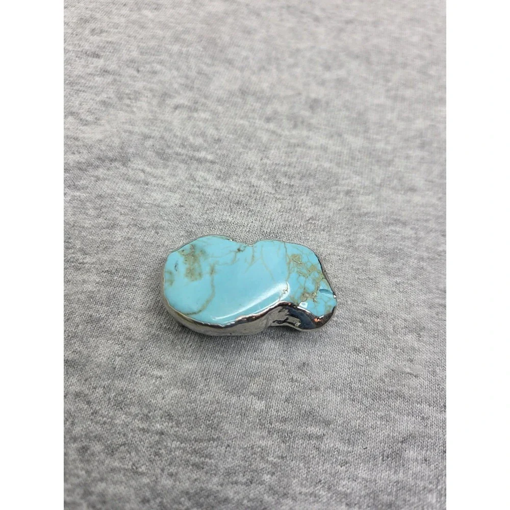 Vintage Kingman Slab Turquoise Womens Belt Buckle Pendant Necklace Dual Use
